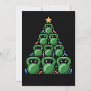Convites Árvore de Natal com Kettlebell Academia Fitness Tr