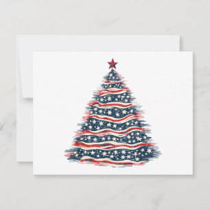 Convites Árvore de Natal da Bandeira Americana Patriótica