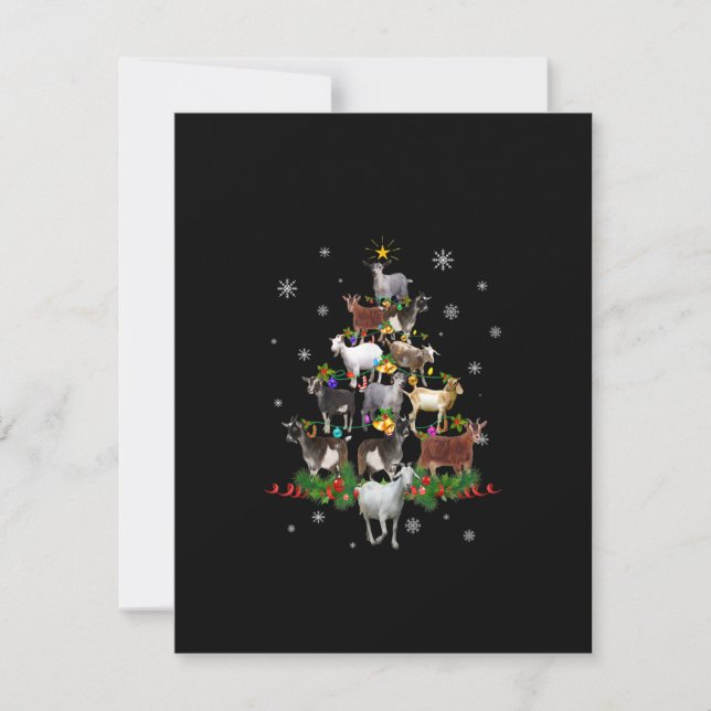 Convites Árvore de Natal de Cabra Neve Natal (Frente)