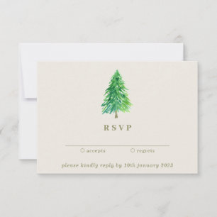 Convites Árvore de Natal de inverno Responda gentilmente ao