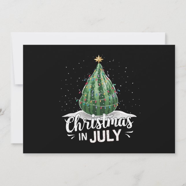 Convites Árvore de Natal de Melancia Natal em Julho Verão (Frente)