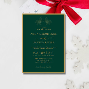 Convites Árvore de Natal de Natal Casamento Quadro Esmerald