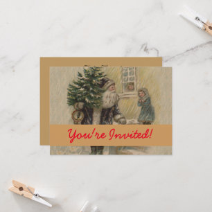 Convites Árvore de Natal de Papais noeis Vintage