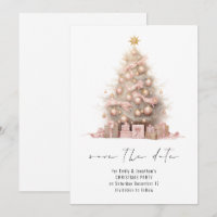Árvore de Natal Dourada do rosa Salve a Data
