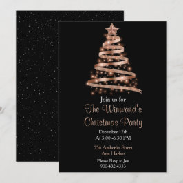 Convites Árvore de Natal Dourada rosa