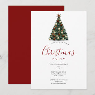 Convites Árvore de Natal Elegante Festa de Fim de Ano