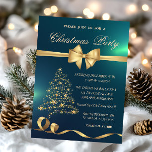Convites Árvore de Natal Elegante, Festa de Natal Verde Arc