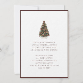 Convites Árvore de Natal em Aquarela Elegante Xadrez