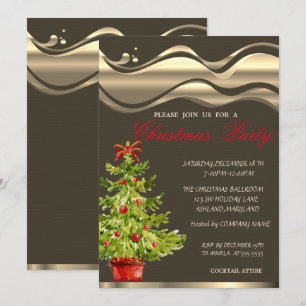 Convites Árvore de Natal em Aquarela, Festa de Natal