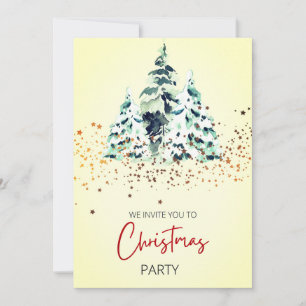 Convites Árvore de Natal em Aquarela Natalina