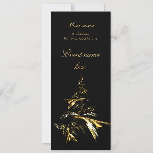 Convites Árvore de Natal em Preto 001 (Frente)