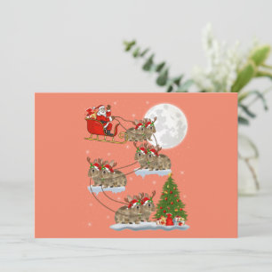 Convites Árvore de Natal engraçada com iluminação Santa mon