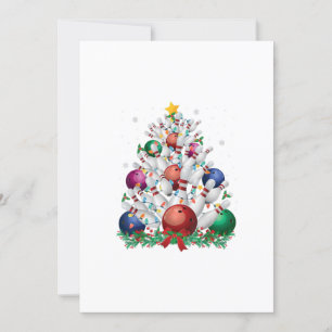 Convites árvore de natal engraçada de boliche luz natal esp