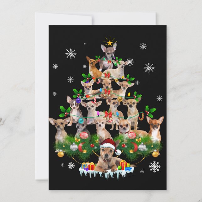 Convites Árvore de Natal engraçada do Bulldog Francês (Frente)