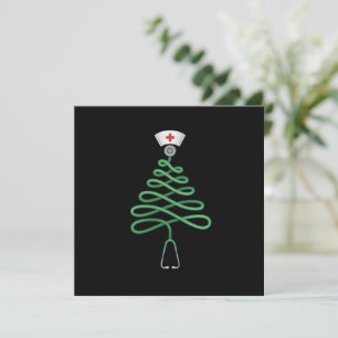 Convites Árvore de Natal Estetoscópio Enfermeira Roupa de T