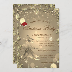 Convites Árvore de Natal,Estrelas,Festa de Natal do Papai N