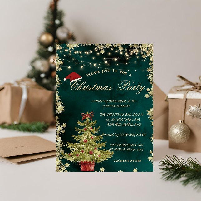 Convites Árvore de Natal,Festa de Confraternização da Empre (Criador carregado)
