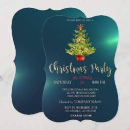 Convites Árvore de Natal, Festa de Natal Verde da Empresa