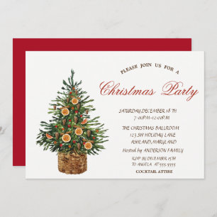 Convites Árvore de Natal, Festa de Natal Vermelho