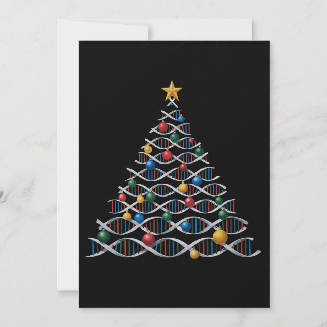 Convites Árvore de Natal Hélice de DNA Biologia Professor d (Frente)