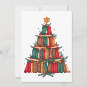 Convites Árvore de Natal Livro Pinheiro Frutas Leitura