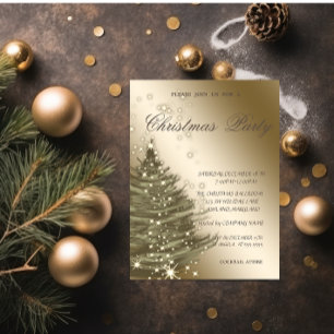 Convites Árvore de Natal Luxuosa e Elegante, Festa de Natal