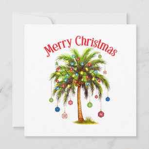 Convites Árvore de Natal Luz Palmeira Tropical Havaiana Nat