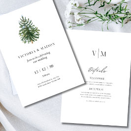 Convites Árvore de Natal Minimalista Casamento Férias de In