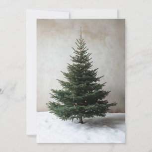 Convites Árvore de Natal minimalista com luzes suaves na ne