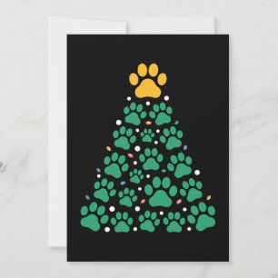 Convites Árvore de Natal Pata Cachorro Gato Pet Férias Nata