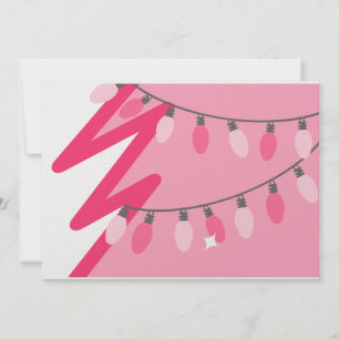 Convites Árvore de Natal rosa / Festa de Natal das Luzes R