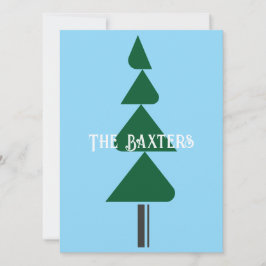 Convites Árvore de Natal Verde Chic Minimalista Abstrata