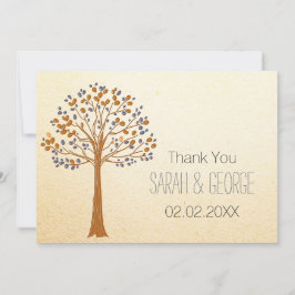 Convites árvore de outono, Casamento outono Russo Obrigado