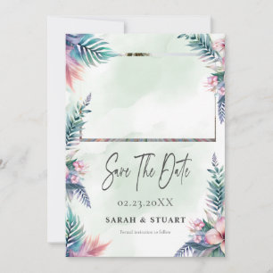 Convites Árvore de palma tropical Código QR de foto Salvar