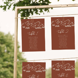 Convites Árvore de pinheiro de placa de assento de montanha