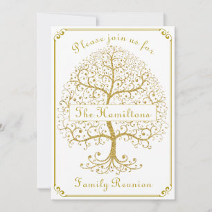 Convites Árvore de Reunião Familiar Elegante de Luxo Modern