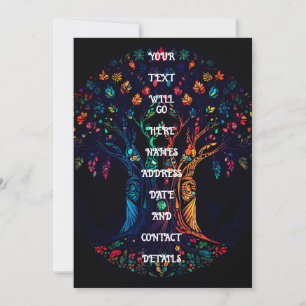 Convites Árvore de vida em cor do mosaico de vidro totalmen