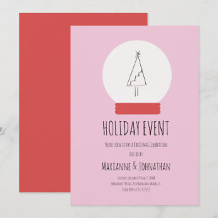 Convites Árvore Desenhada da Festa de Natal do Globo de Ne