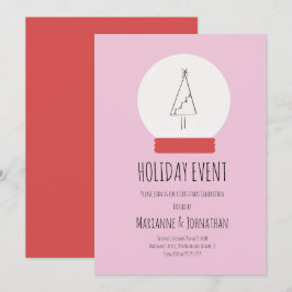 Convites Árvore Desenhada da Festa de Natal do Globo de Nev