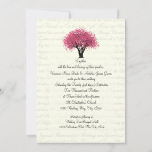 Convites Árvore e Design de texto - Rosa de Casamento