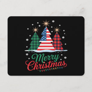 Convites Árvore Feliz de Natal Bandeira dos EUA Papai Noel 