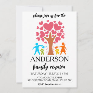 Convites árvore genealógica junta reunião familiar
