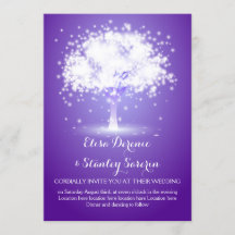 Árvore mágica, luz cintilante casamento roxo