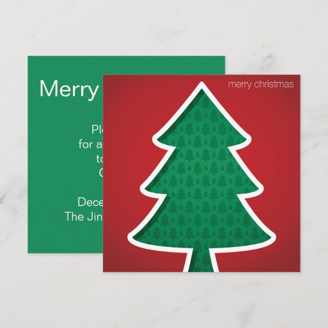 Convites Árvore moderna cortada (Frente/Verso)