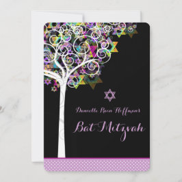 Convites Árvore PixDezines da vida Bat Mitzvah/fundo diy