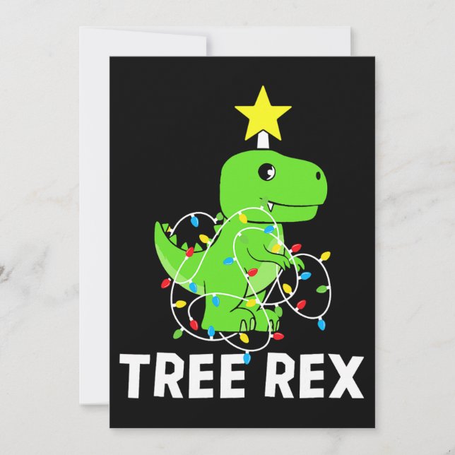 Convites Árvore Rex Natal Dinossauro Árvore Funny T Rex Din (Frente)