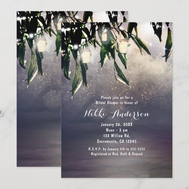 Convites Árvore Salgueiro-Chorão e Luzes de Jarro  (Frente/Verso)