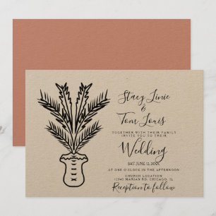 Convites Árvore Tropical Palmeira Mão Arrastada Terra Des