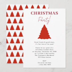 Convites Árvore Vermelha do Partido do Natal Moderno