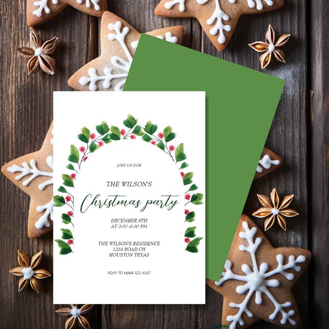 Convites Árvore Vermelha Verde de Natal Artístico (Criador carregado)